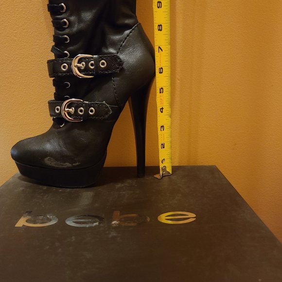 Black Bebe Over-The-Knee Stiletto Boots Women's size 7 - Picture 7 of 15